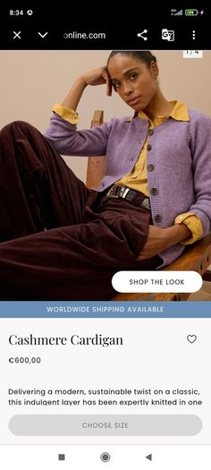 100% cashmere cardigan by the Scottish brand Brora
