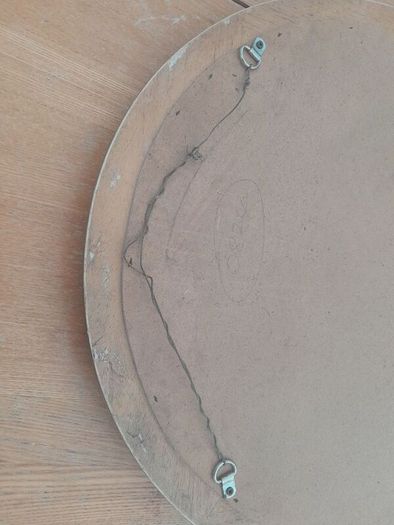Vintage Ornate Gold Gilt Wood Oval Mirror. Bevelled Glass. 50cm x 60cm