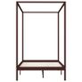 Canopy Bed Frame Dark Brown Solid Pine Wood 140x200 cm Image 5