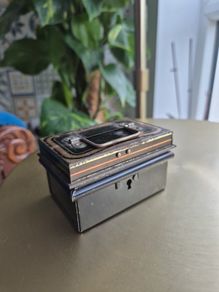 vintage money box Miniature Tin Coinbox 1950s DiBro Tin Moneybox C.B.1. No Key 8cm x 4.5cm pig bank jewellery box  great gift present memorabilia colectebels decorations