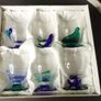 Vintage 6 Bohemia Chech Republic Multicolor Glasses in Box Image 5