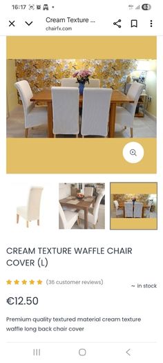 Brand New Cream Waffle Chair Covers - In Packaging