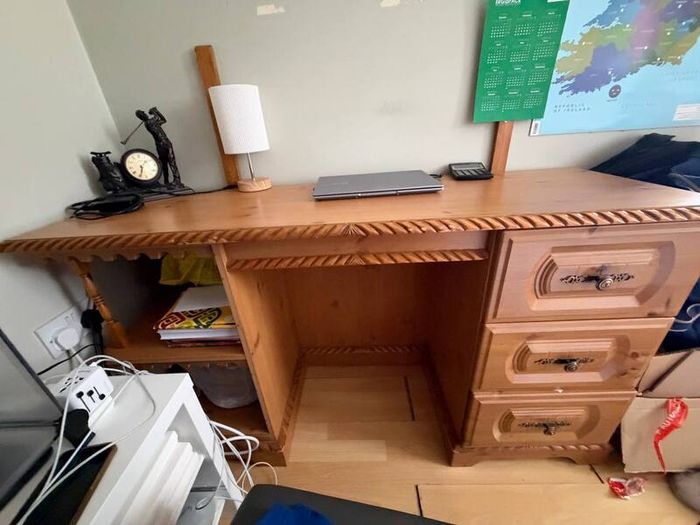 Writing Desk with Drawers and Mirror