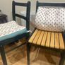 Set of 4 Dark Green Wooden Dining Chairs with Cushions Image 2