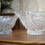Vintage Crystal Footed Bowls With Frosted Leaf & Rose Pattern 7,3" x 5,2" h 4" Image 8