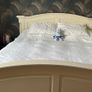Cream wooden Super King Bed Image 3