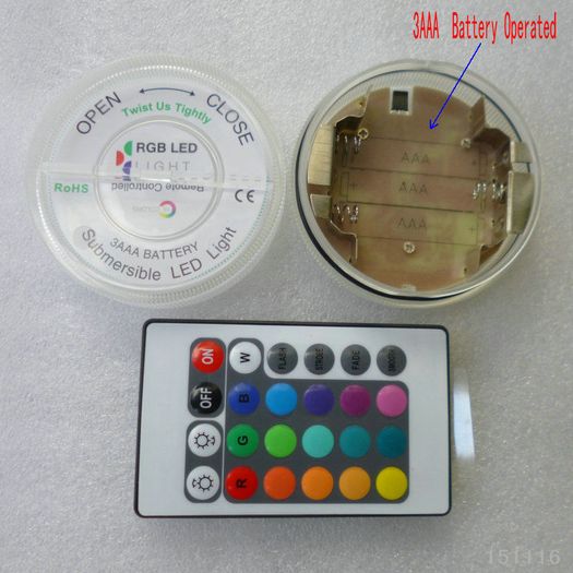 Battery operated LED Light with remote control