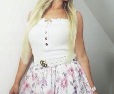 mini flared floral skirt, universal size