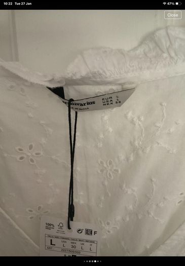 top Bnwt Stradivarius white broderie Anglaise size large summer top