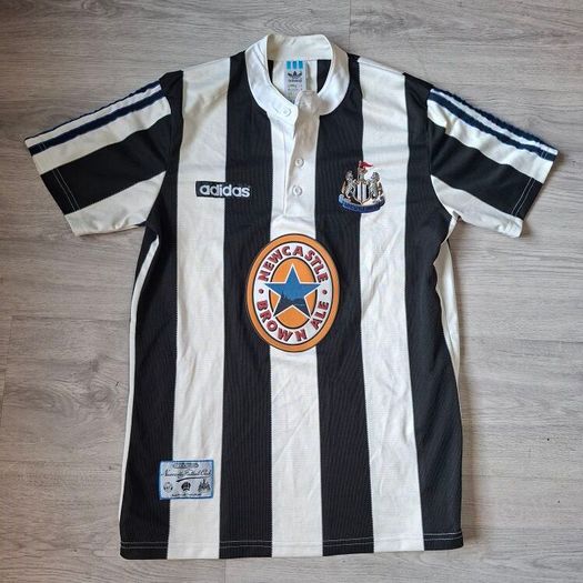 Vintage Newcastle United 95 97 home shirt and sweatshirt made by Adidas,