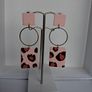 Pastel Pink Leopard Print Geometric Earrings Image 6