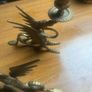 2 Antique solid brass  Dragon  candle sticks Image 10