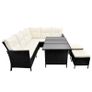 4 Piece Garden Lounge Set with Cushions Poly Rattan Black Image 5