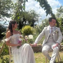Bespoke Ivory/Blush Designer Wedding Dress