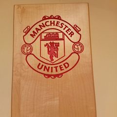 wooden Manchester United wall sign