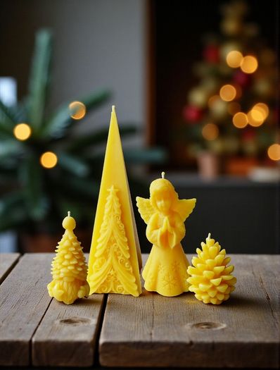 Beeswax Gnome candle | Gnome with Christmas tree hat | Non-toxic & Eco-Friendly | Natural Eco-Friendly Holiday Decor | Rustic Winter Gift