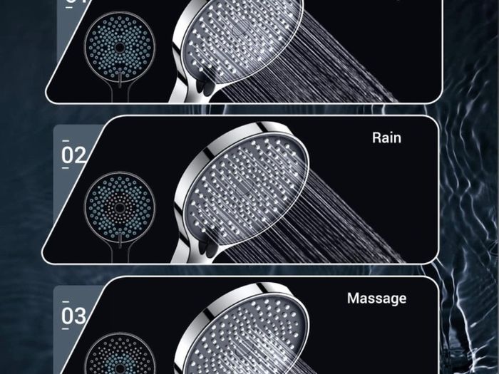 Large Shower Head 130mm Diameter 3 Spray High Pressure Handheld Shower Head Chrome Finish (FREE POSTAGE)