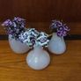 Lovely Set of Three Small Vintage Hand-Blown Glass Bud Vases in Pale Pink from Circa 1990 Image 3