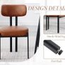 PU Leather Dining Room Chairs Set of 2 Living Room Modern Armless Accent Chairs Kitchen Chairs with Black Metal Legs (Brown) Image 6