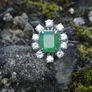 Beautiful 1970s Emerald & Diamond Ring - 18ct White Gold Image 8