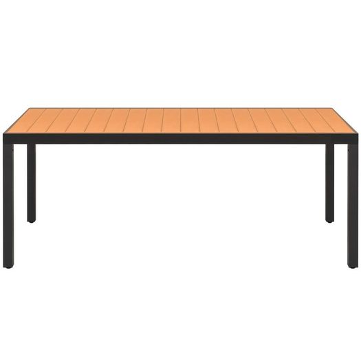 Garden Table Brown 185x90x74 cm Aluminium and WPC