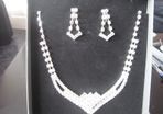 Silver/Crystal Bridal Neck Piece and Earrings
