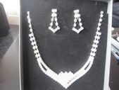 Silver/Crystal Bridal Neck Piece and Earrings