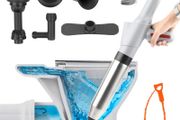 Toilet Unblocker Set, High Pressure Toilet Plunger with Visual Barometer, Holder and 4 Replaceable Heads, Heavy Duty Toilet Plunger Kit for Unblocking Toilet Bathtub Sink Kitchen and Pipe Clog