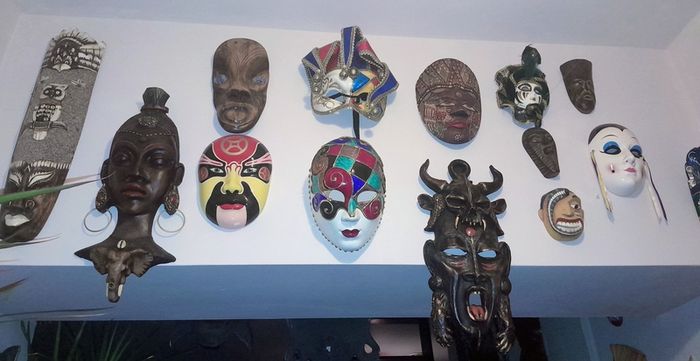Extensive collection of 35 wall masks