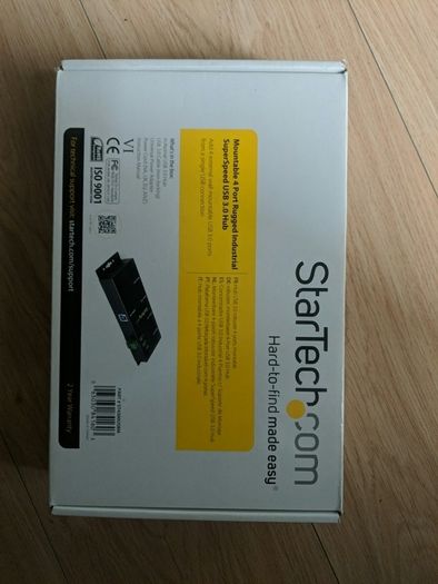 4-Port USB 3.0 Hub - 5Gbps - Metal Industrial USB-A Hub - Wall or Desk Mountable USB Data Hub - TAA Compliant USB Expander Hub