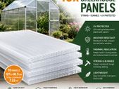 10 x Double Wall Sheets, 6 mm, Can Be Cut to Size, 121 x 60.5 cm, Polycarbonate UV-Resistant, Clear, Twin-Wall Panels, Greenhouse Panels, Multi-Wall Sheets