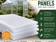 main image for ad 10 x Double Wall Sheets, 6 mm, Can Be Cut to Size, 121 x 60.5 cm, Polycarbonate UV-Resistant, Clear, Twin-Wall Panels, Greenhouse Panels, Multi-Wall Sheets