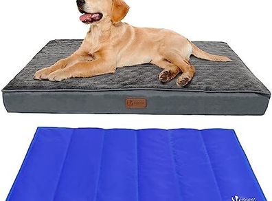 Large Dog Bed with Cooling Mat,