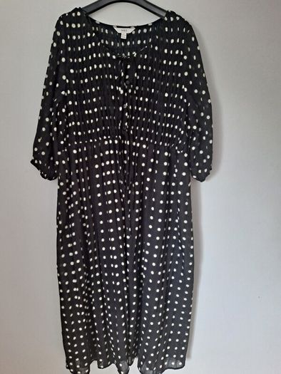 Marks & Spencer Printed Tie Front Midaxi Shirred Dress size UK 18