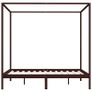 Canopy Bed Frame Dark Brown Solid Pine Wood 160x200 cm Image 2