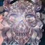 wall art psychedelic skull Image 2