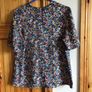Next Ladies Navy Blue ditzy floral short sleeve Blouse size 16 includes Postage Image 2