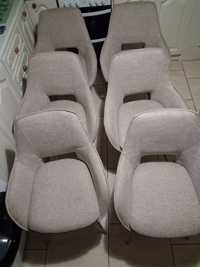 6 Dining chairs, nearly new.
