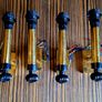 Mid-century Brass & Bakelite Light Fittings with matching wall lights Image 3