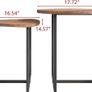 Round Coffee Table Set of 2,Small Coffee Living Room Tables,Round Side Table,Industrial End Table,Metal Frame with Wood Look Accent Furniture,Sofa Tea Cocktail Table for Living Room,Black Image 2