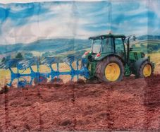 John Deere tractor ploughing flag 3ft x 2ft.