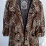 Guess M Leopard Animal Print Half Sleeve Faux Fur Coat Jacket Size M Vontage Image 4
