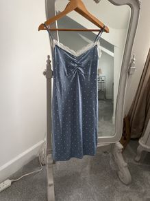 BNWT Soft Blue Polkadot Shoestring Nightie size S