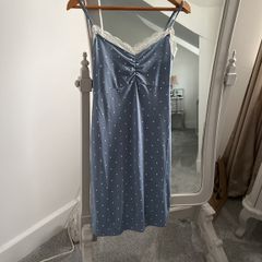 BNWT Soft Blue Polkadot Shoestring Nightie size S