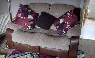 Reclining 2 seater couch - 2 arm chairs