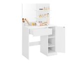 Dressing table with shelves and drawer white