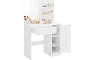 Dressing table with shelves and drawer white