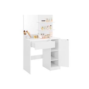 Dressing table with shelves and drawer white