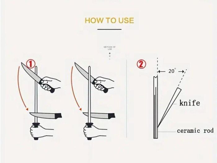 Ceramic Knife Honing Rod Wood Handle