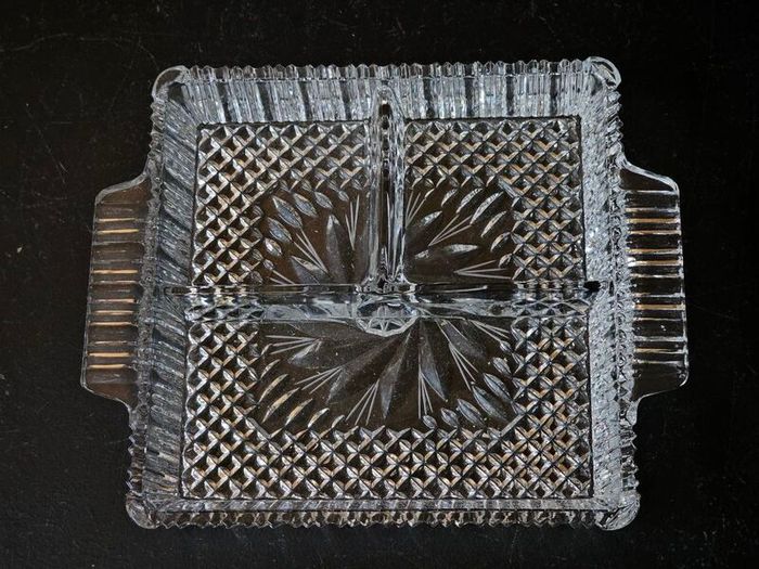 NEW Crystal  Serving Dish Tray with Handles